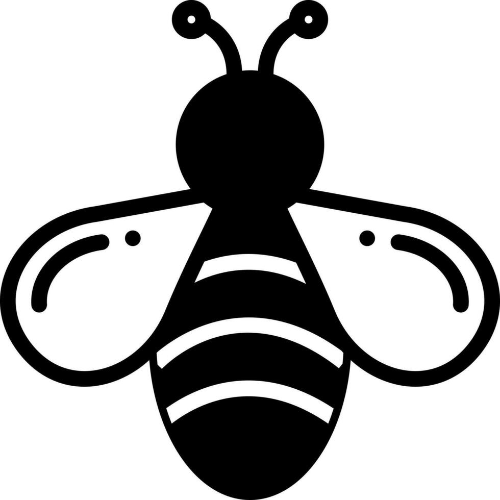 solid icon for bee vector