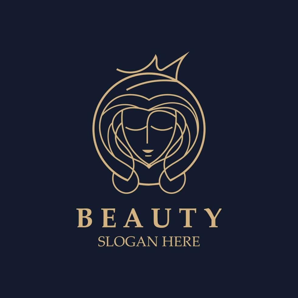 Woman Beauty care logo. fresh Nature beauty face saloon and spa design ...