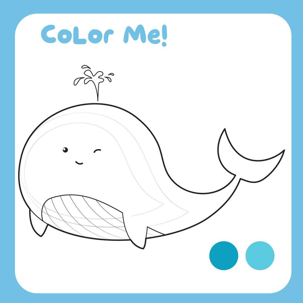 Animal coloring page. Coloring sea animals worksheet. Coloring activity for children. Printable educational printable coloring worksheet. Vector file.