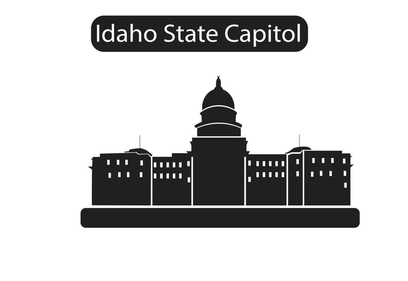 Idaho estado Capitolio silueta icono vector ilustración