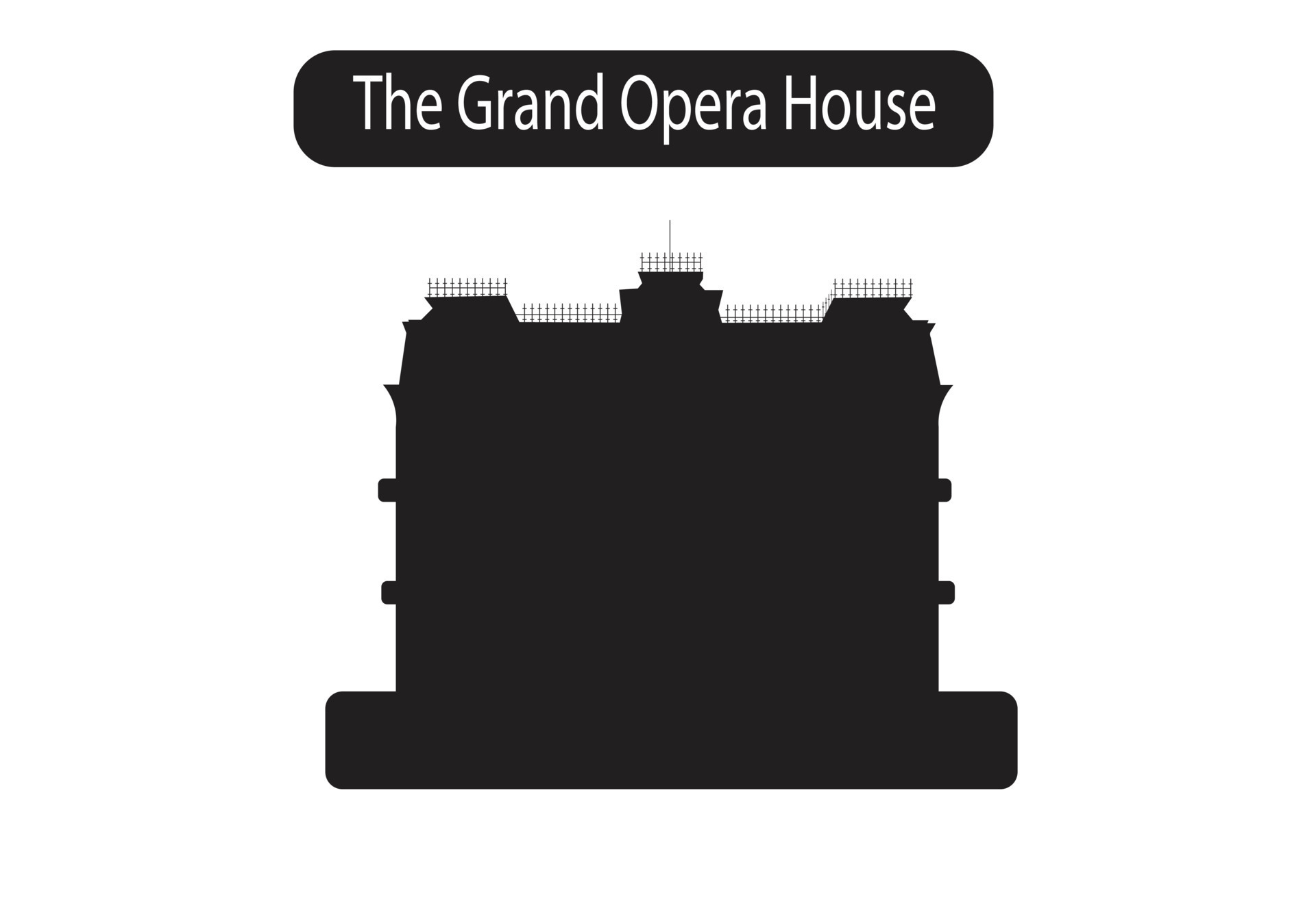 The Grand Opera House Silhouette Icon Vector Illustration 23819070