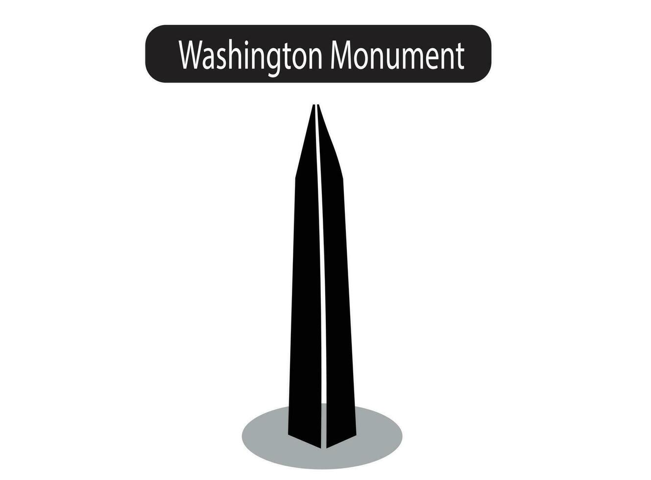 Washington Monumento silueta icono vector ilustración