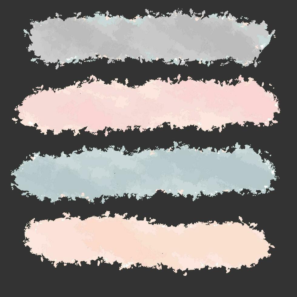 Set of watercolor brush stroke, Painted texture grunge stripes, pastel labels set. vector