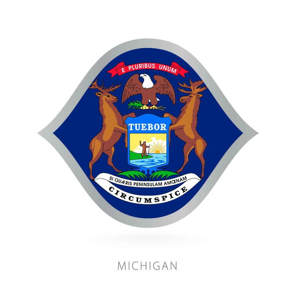 Michigan national team flag in style for international basketball competitions. vector