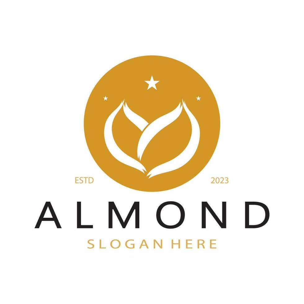 simple almond logo,for business,badge,trademark,almond oil,almond farm,almond shop,vector vector