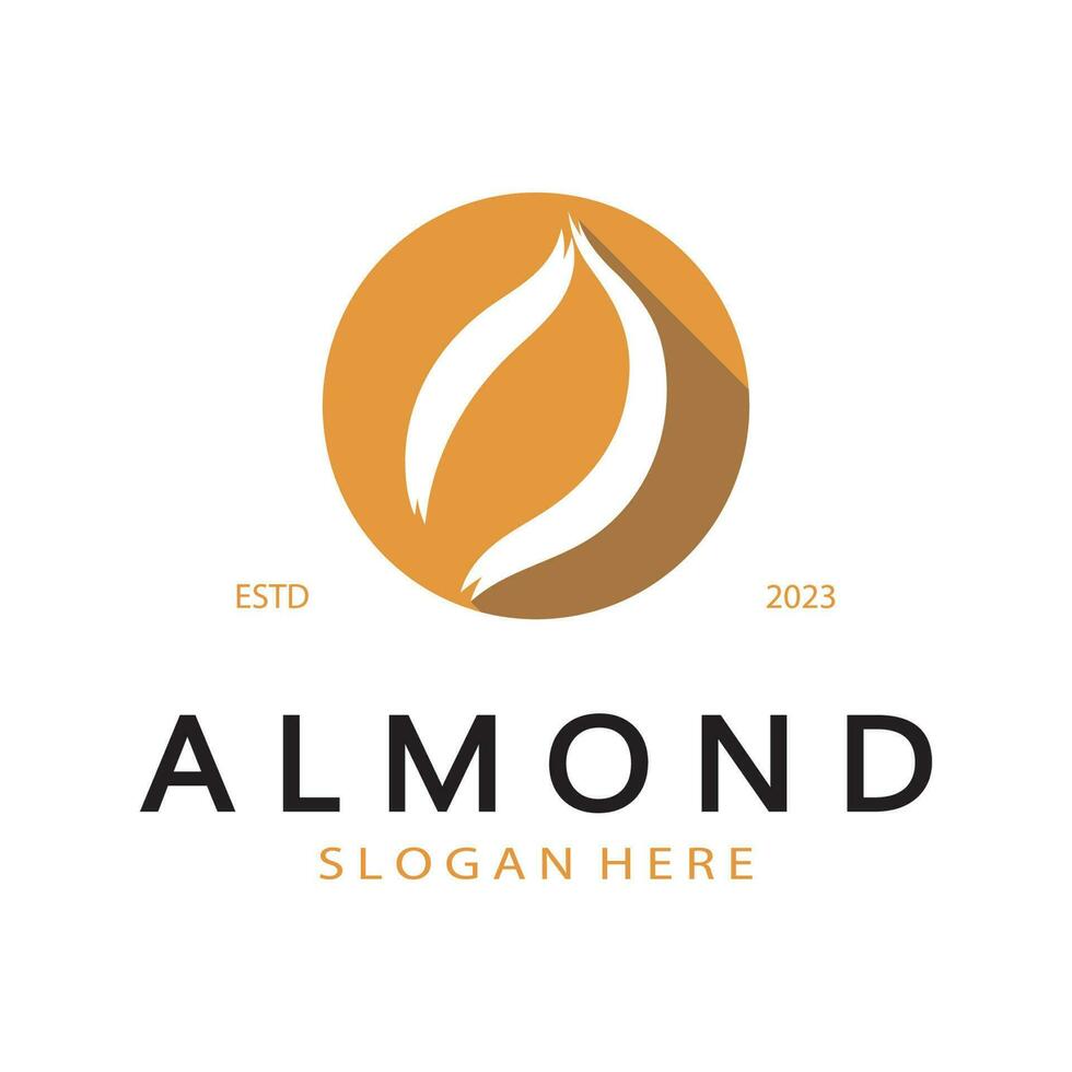 simple almond logo,for business,badge,trademark,almond oil,almond farm,almond shop,vector vector