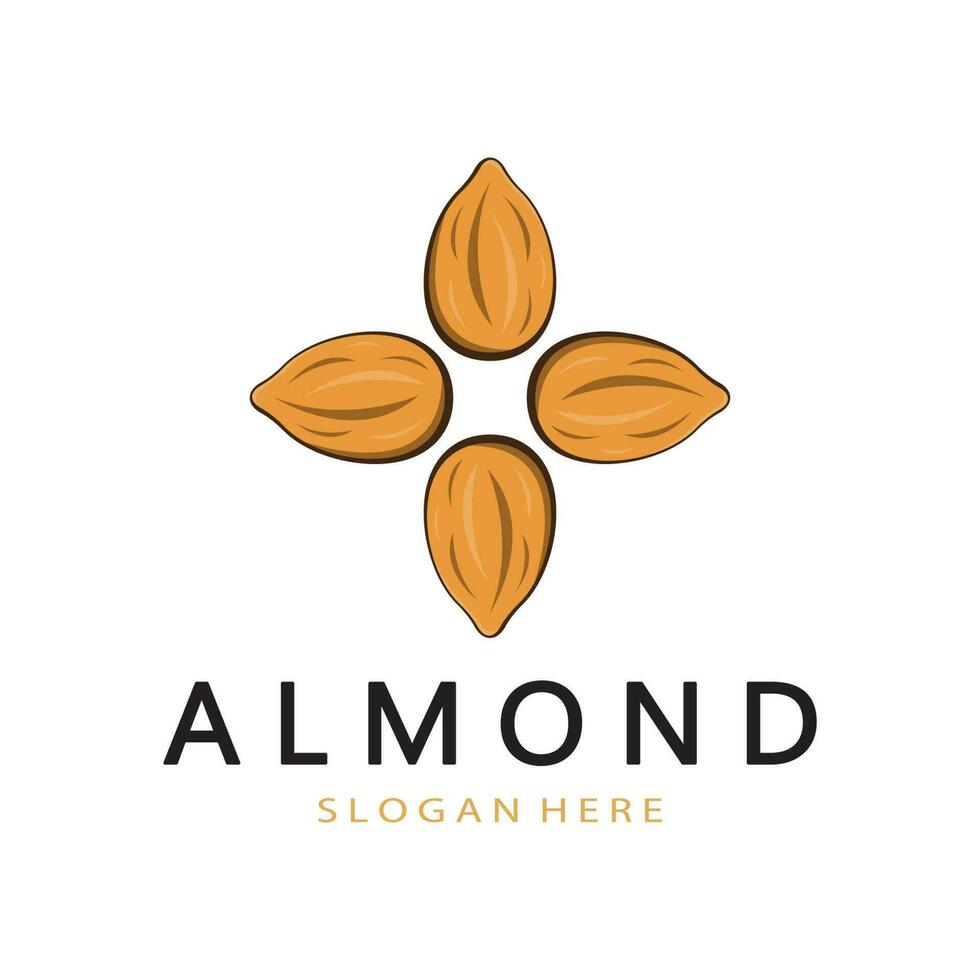 simple almond logo,for business,badge,trademark,almond oil,almond farm,almond shop,vector vector