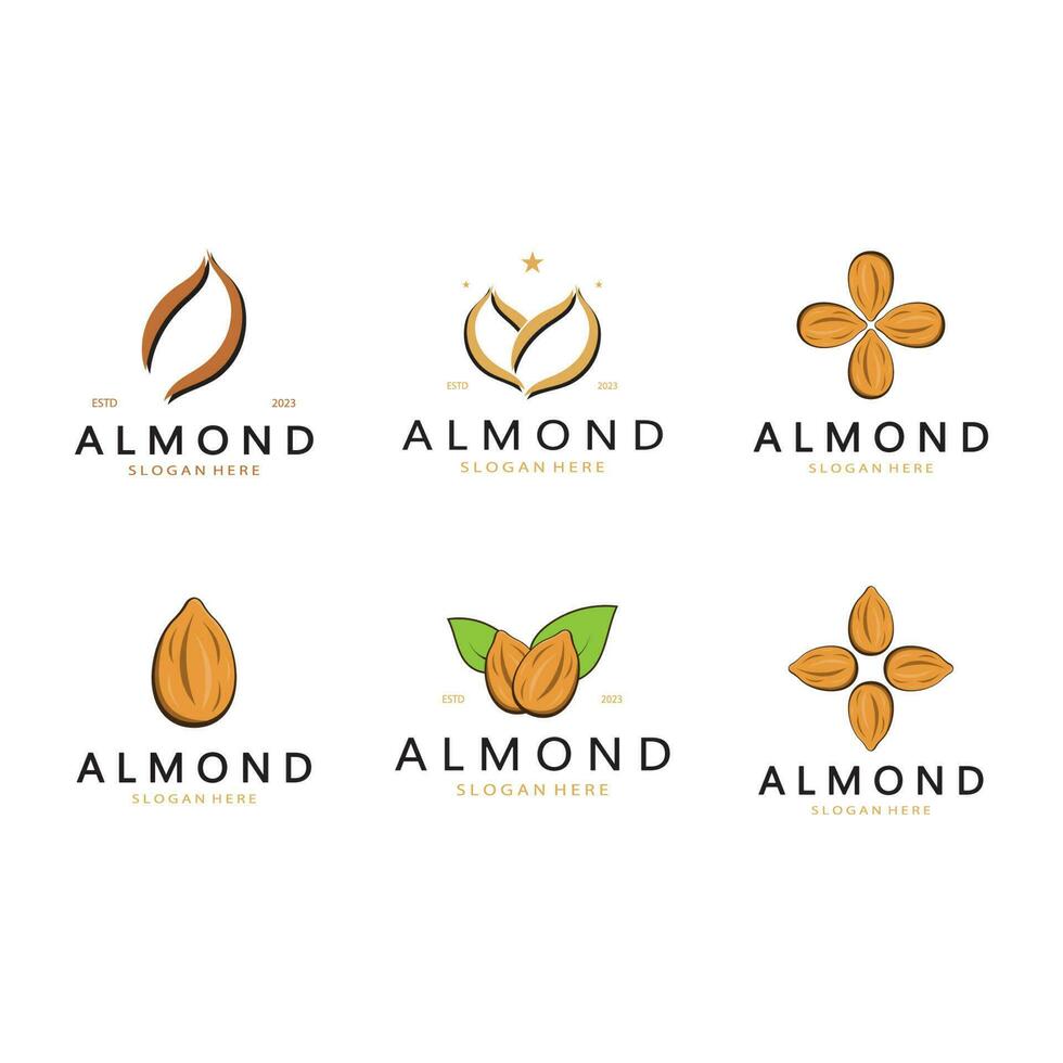 simple almond logo,for business,badge,trademark,almond oil,almond farm,almond shop,vector vector