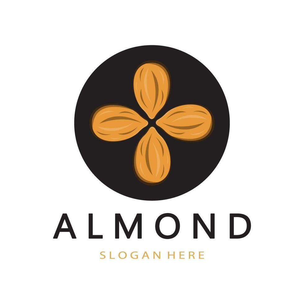 simple almond logo,for business,badge,trademark,almond oil,almond farm,almond shop,vector vector