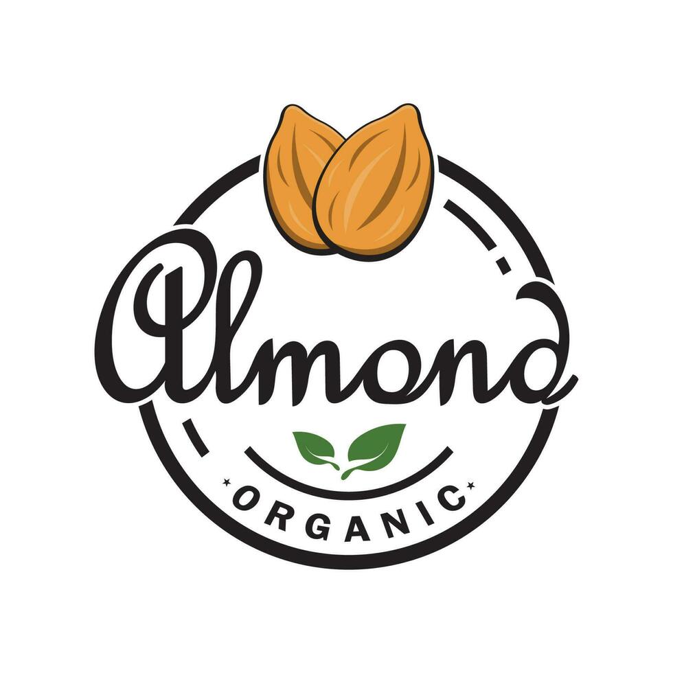 simple almond logo,for business,badge,trademark,almond oil,almond farm,almond shop,vector vector