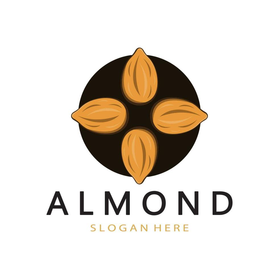 simple almond logo,for business,badge,trademark,almond oil,almond farm,almond shop,vector vector