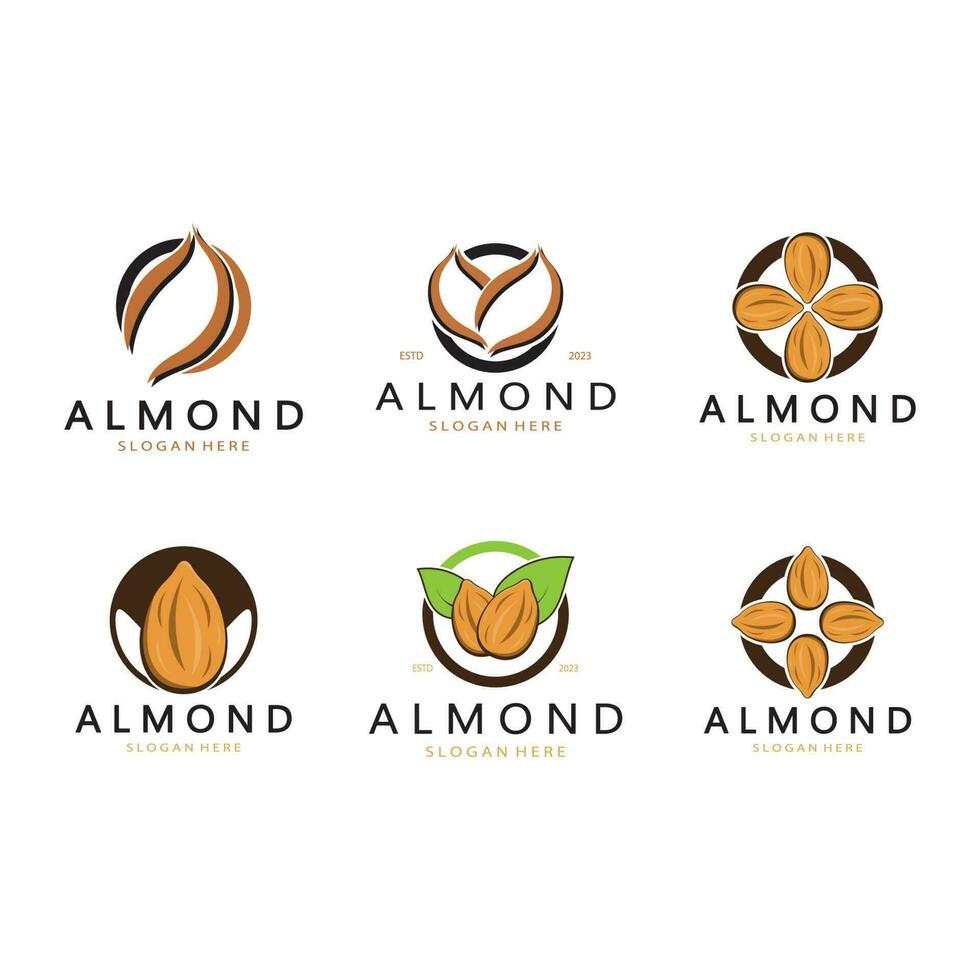 simple almond logo,for business,badge,trademark,almond oil,almond farm,almond shop,vector vector