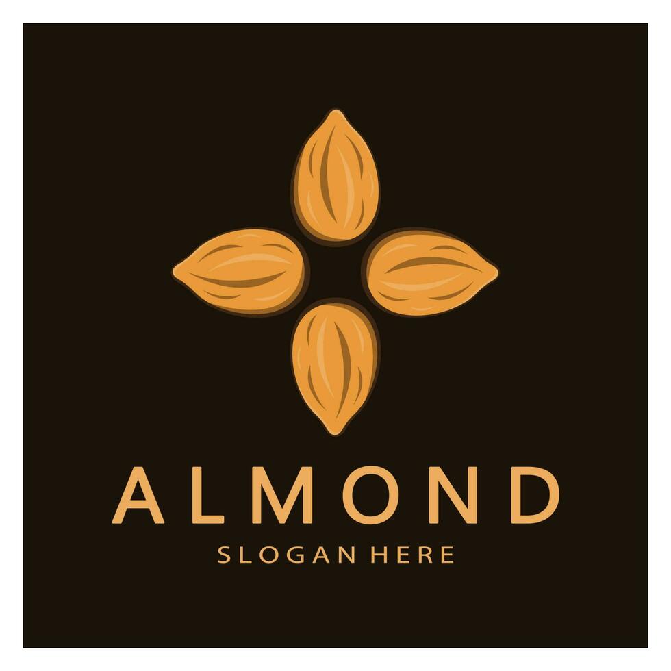 simple almond logo,for business,badge,trademark,almond oil,almond farm,almond shop,vector vector