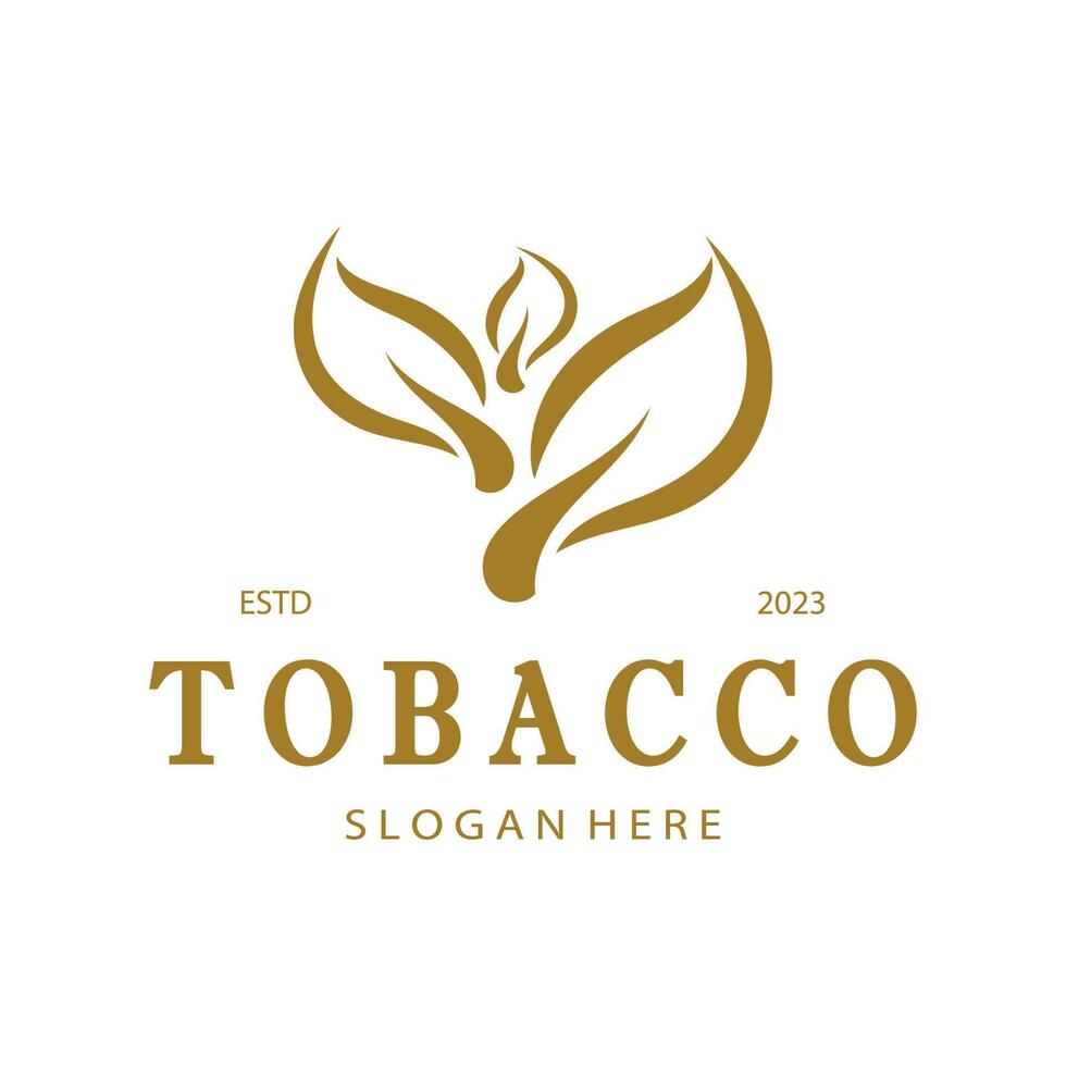 logotipo de hoja de tabaco, campo de tabaco y vector de diseño de plantilla de logotipo de cigarrillo de tabaco