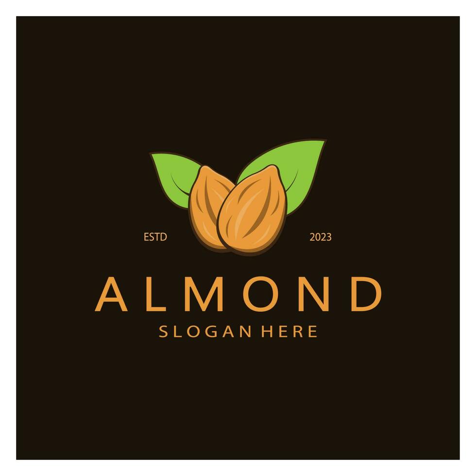 simple almond logo,for business,badge,trademark,almond oil,almond farm,almond shop,vector vector