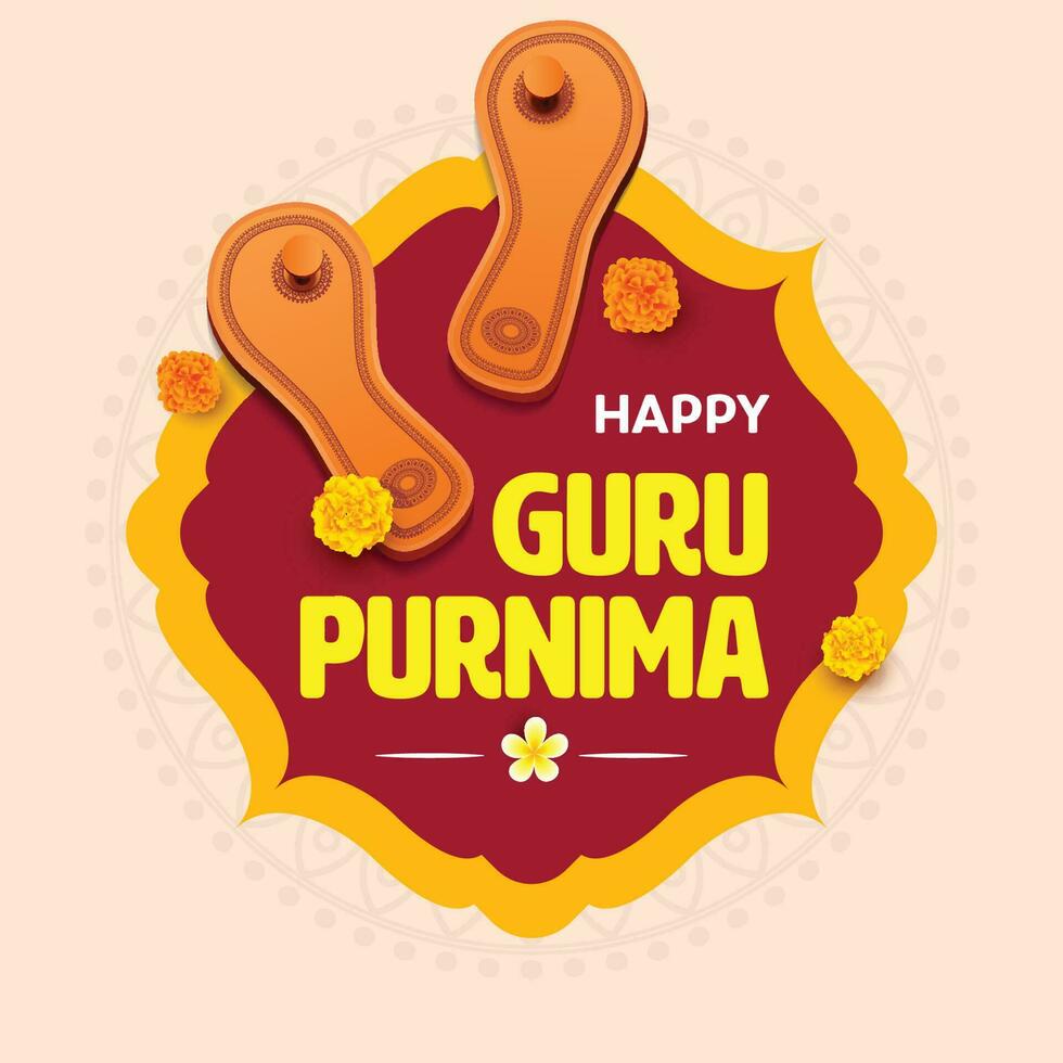 Happy Guru Purnima - festival is traditionally observed to honour one's chosen spiritual teachers or leaders. vector
