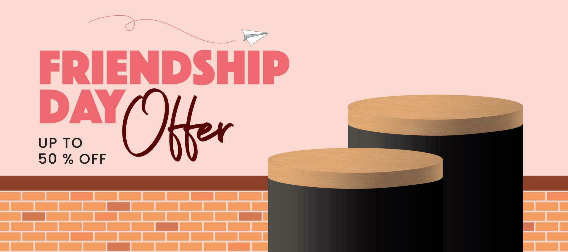 friendship day sale, offer banner template vector