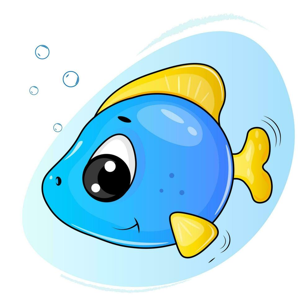 cute fish in the water vector