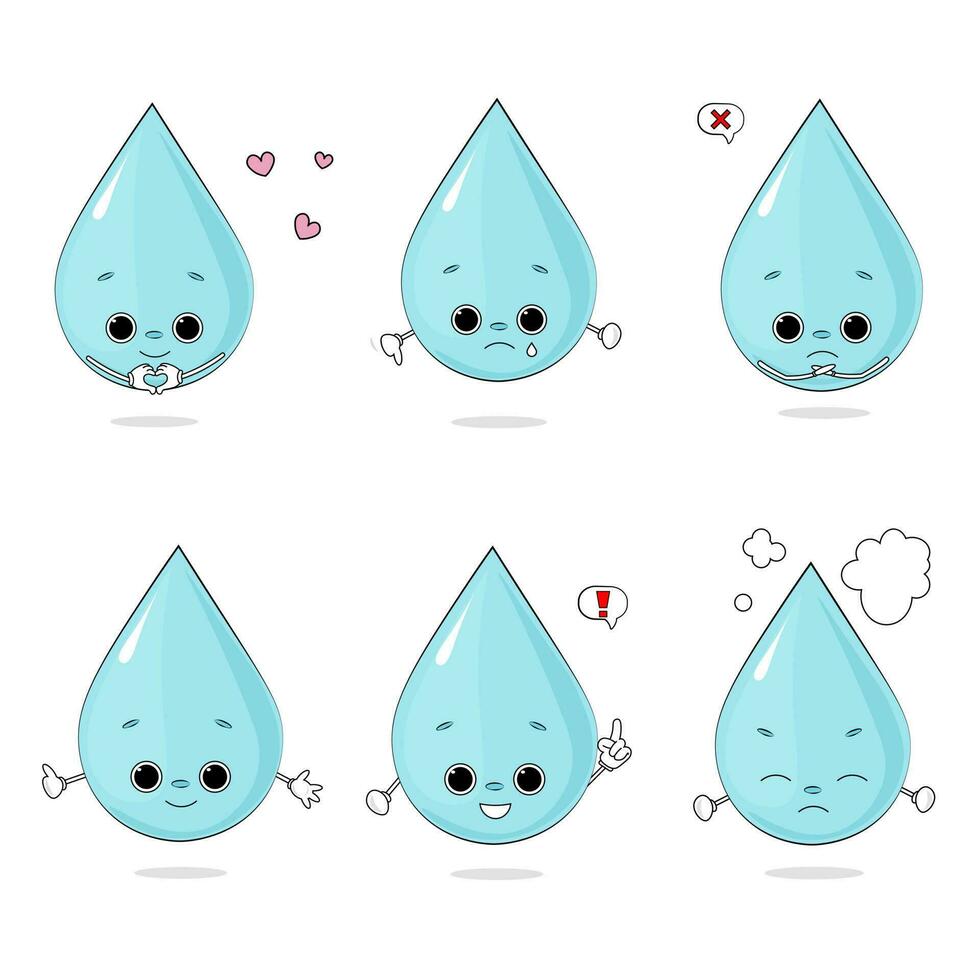 conjunto de agua gotas ilustración vector