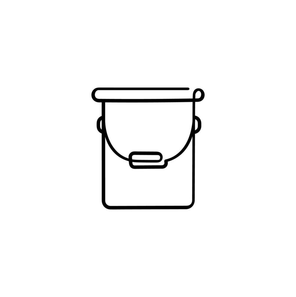 Paint Bucket Line Style Icon Design vector