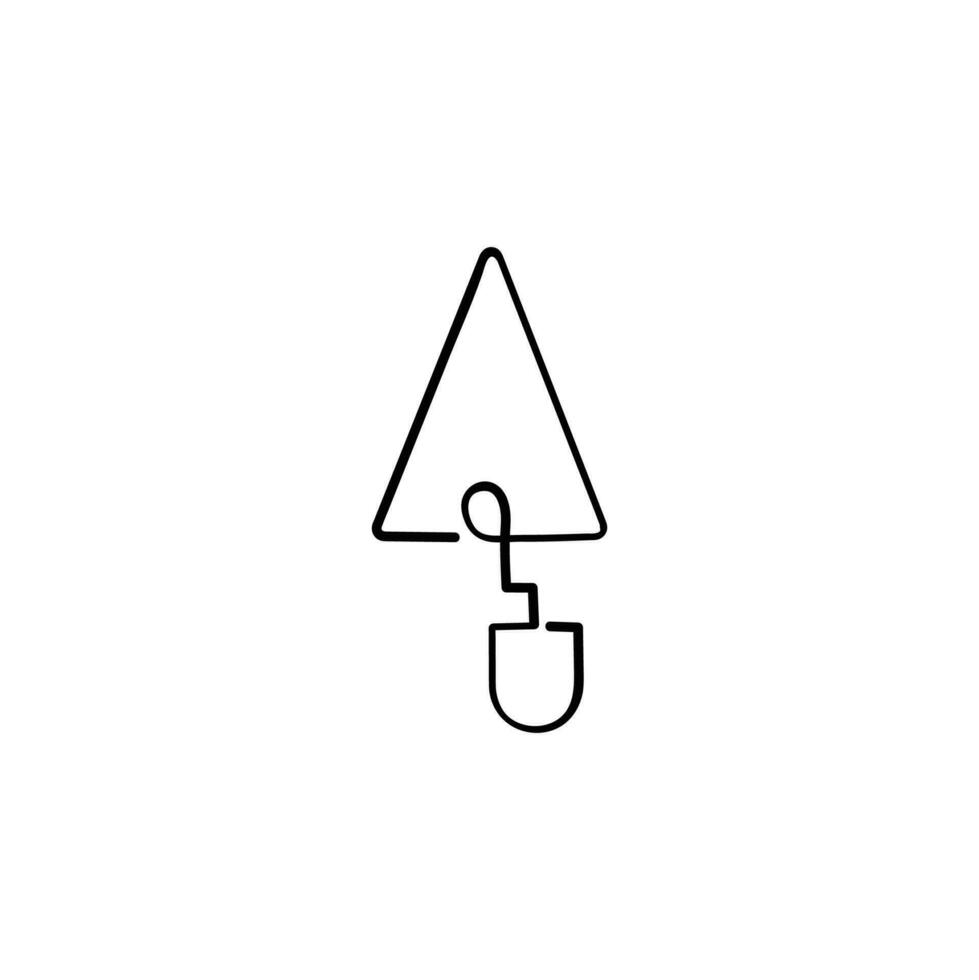 Art Shovel Line Style Icon Design vector