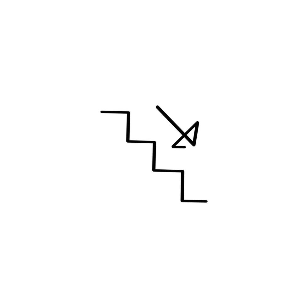 Stairs Down Line Style Icon Design vector