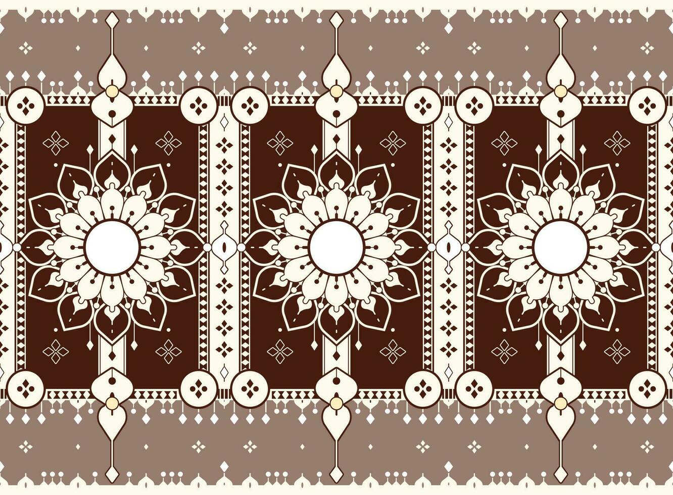 geometric and mandala ethnic fabric pattern for cloth carpet wallpaper background wrapping etc. vector
