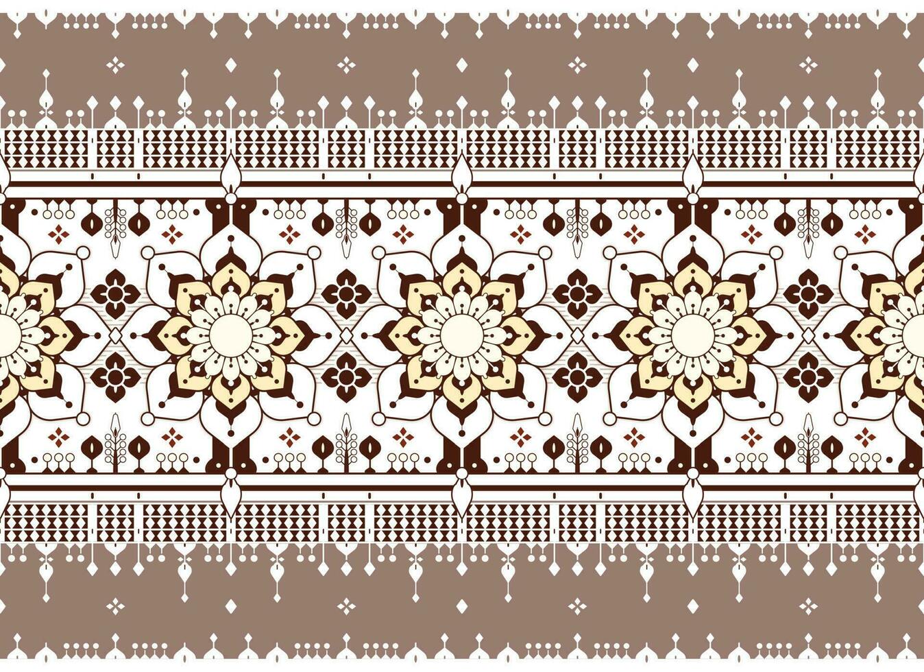 geometric and mandala ethnic fabric pattern for cloth carpet wallpaper background wrapping etc. vector