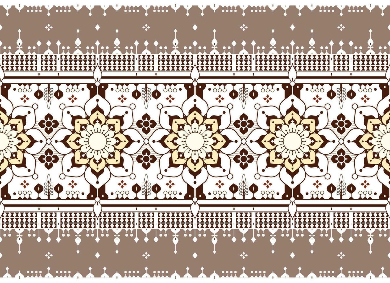 geometric and mandala ethnic fabric pattern for cloth carpet wallpaper background wrapping etc. vector