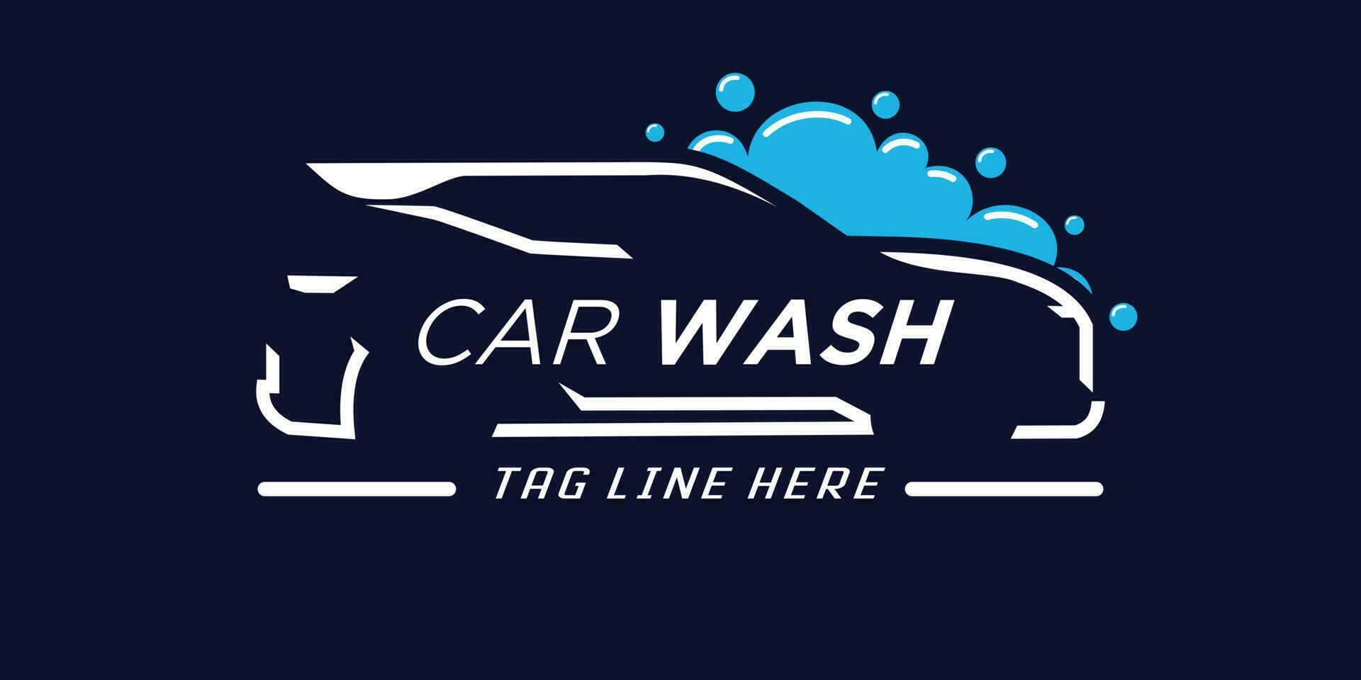 automotor lavar o coche lavar logo con creativo coche forma y burbuja diseño vector