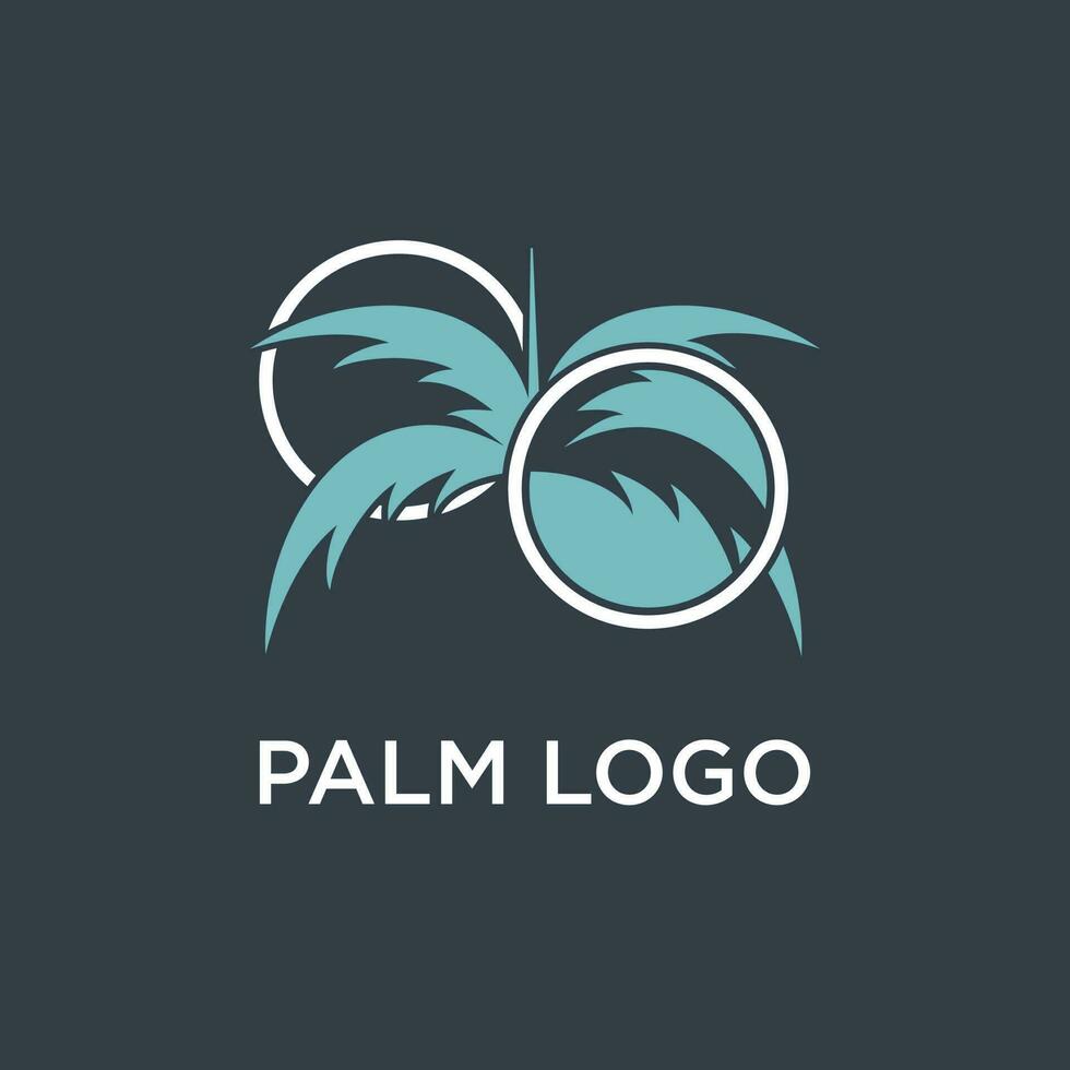 palma árbol logo diseño modelo con circulo elemento vector
