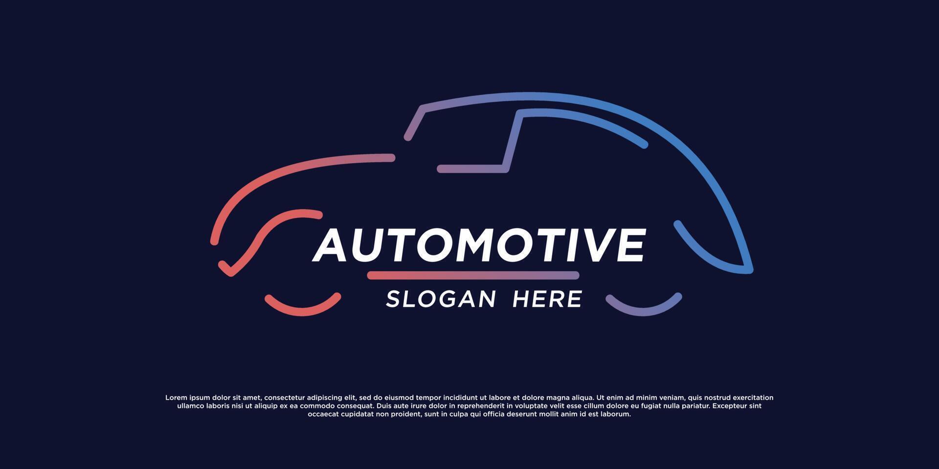 Automotive logo with creative car shape design vector 23819873 Vector
