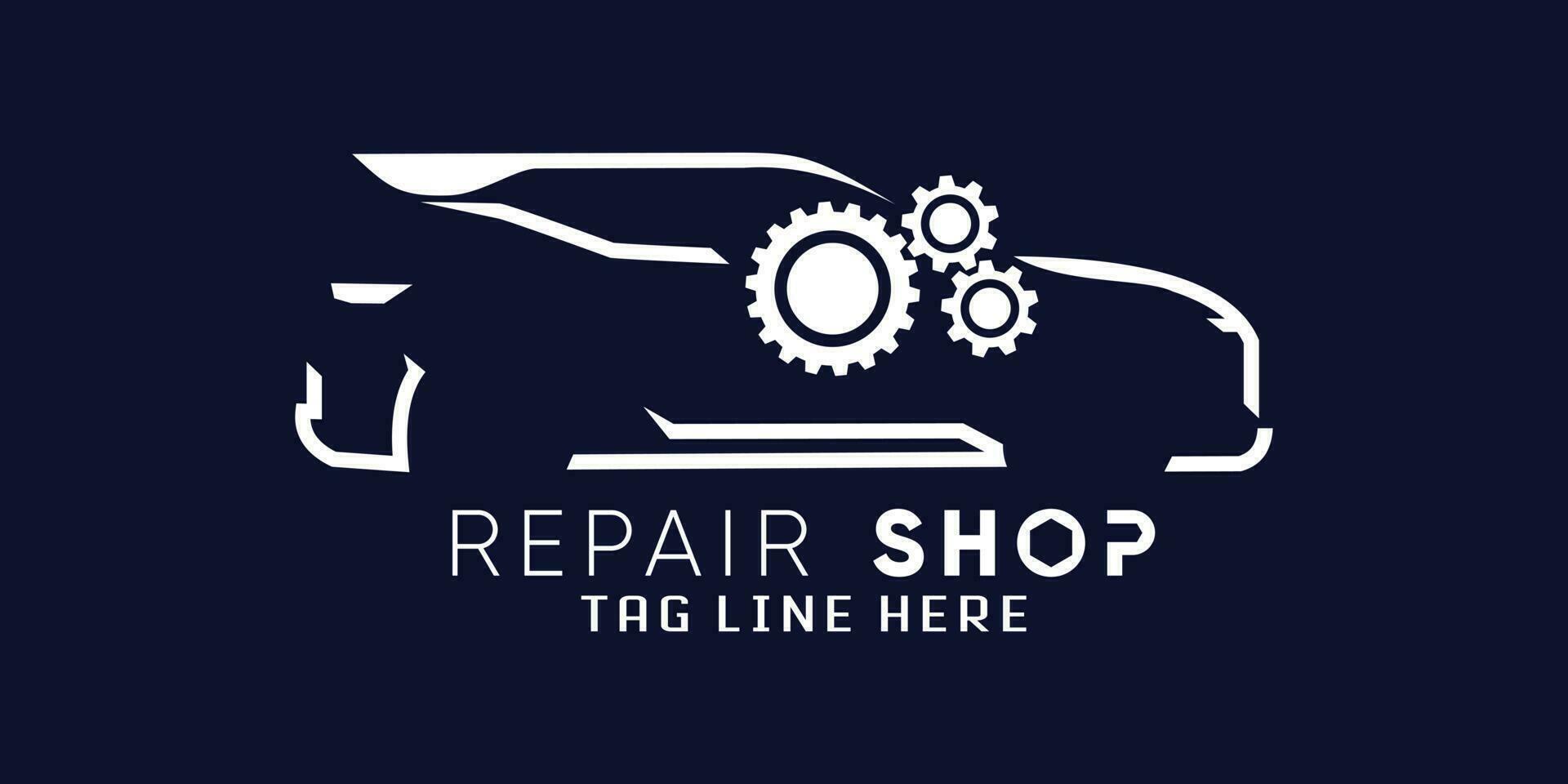 automotor reparar y coche reparar logo con creativo coche forma y engranaje diseño vector