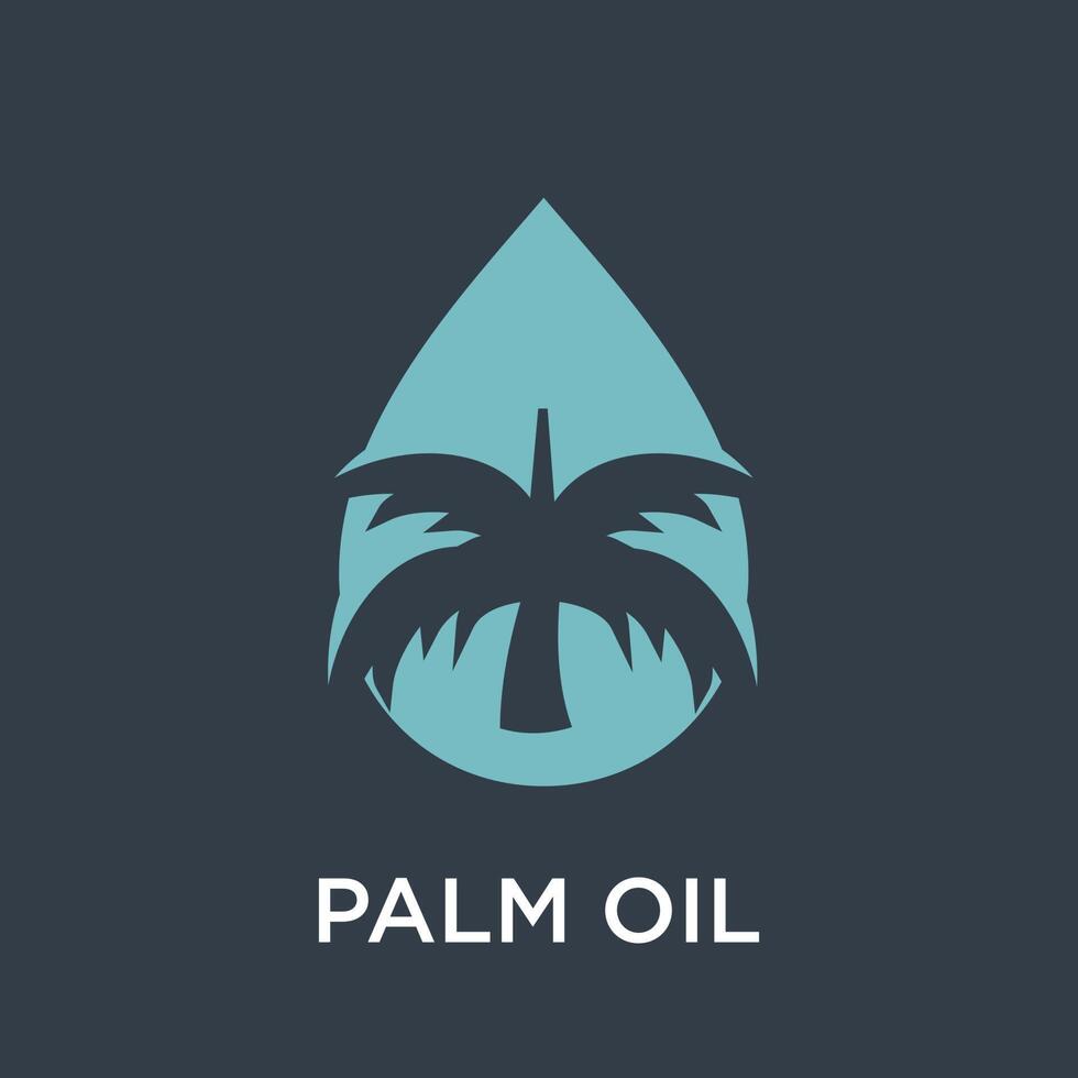 Palm oil logo design template with creative concept vector