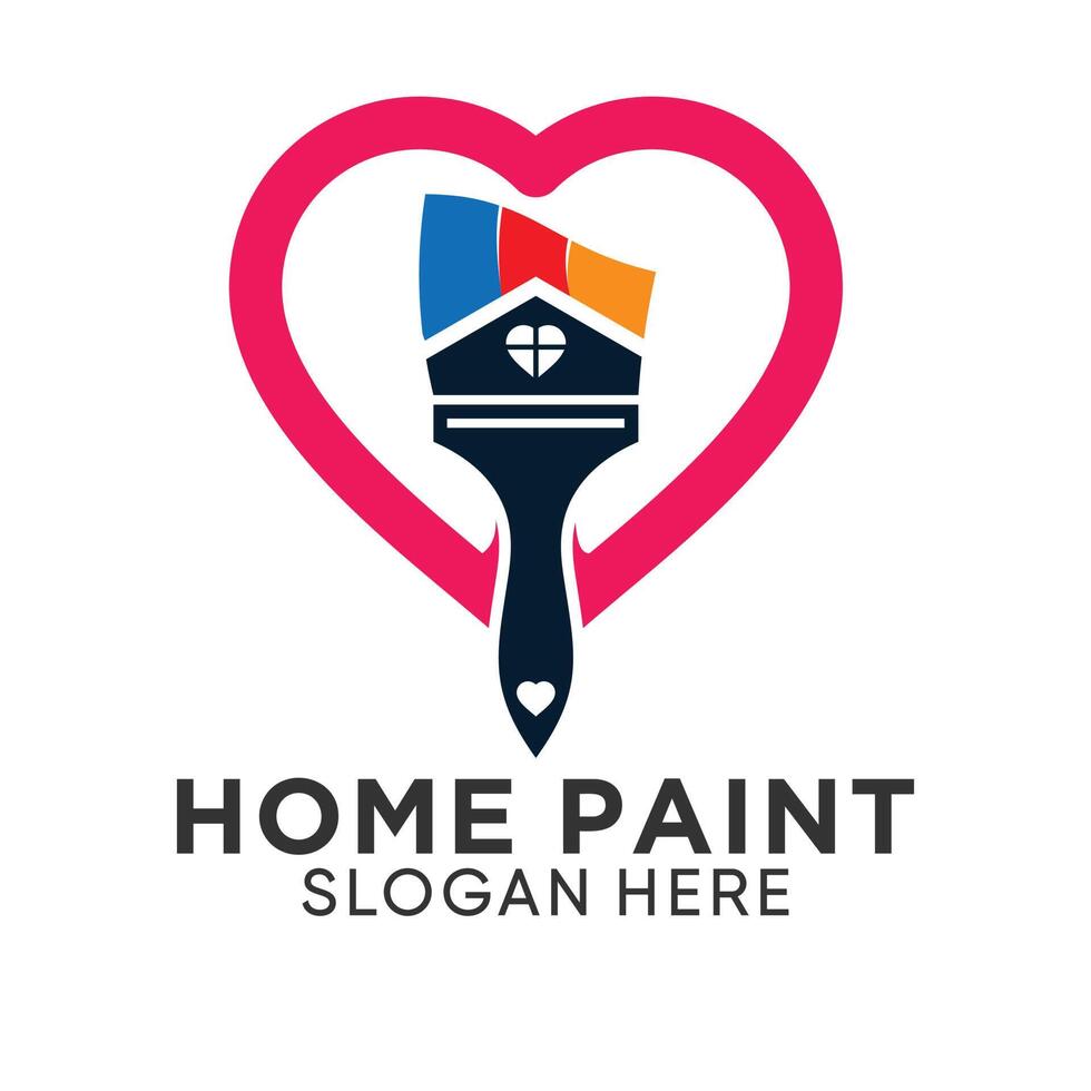 home Paint logo with modern style premium and editable vector