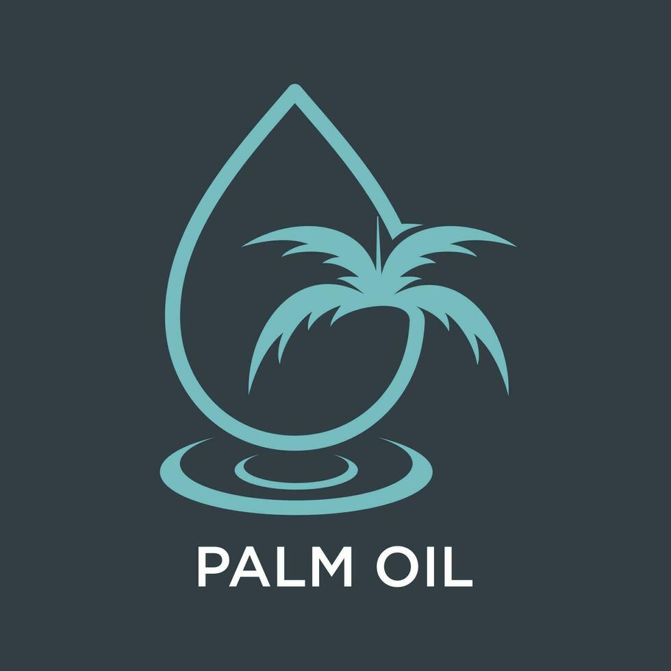 Palm oil logo design template with creative concept vector