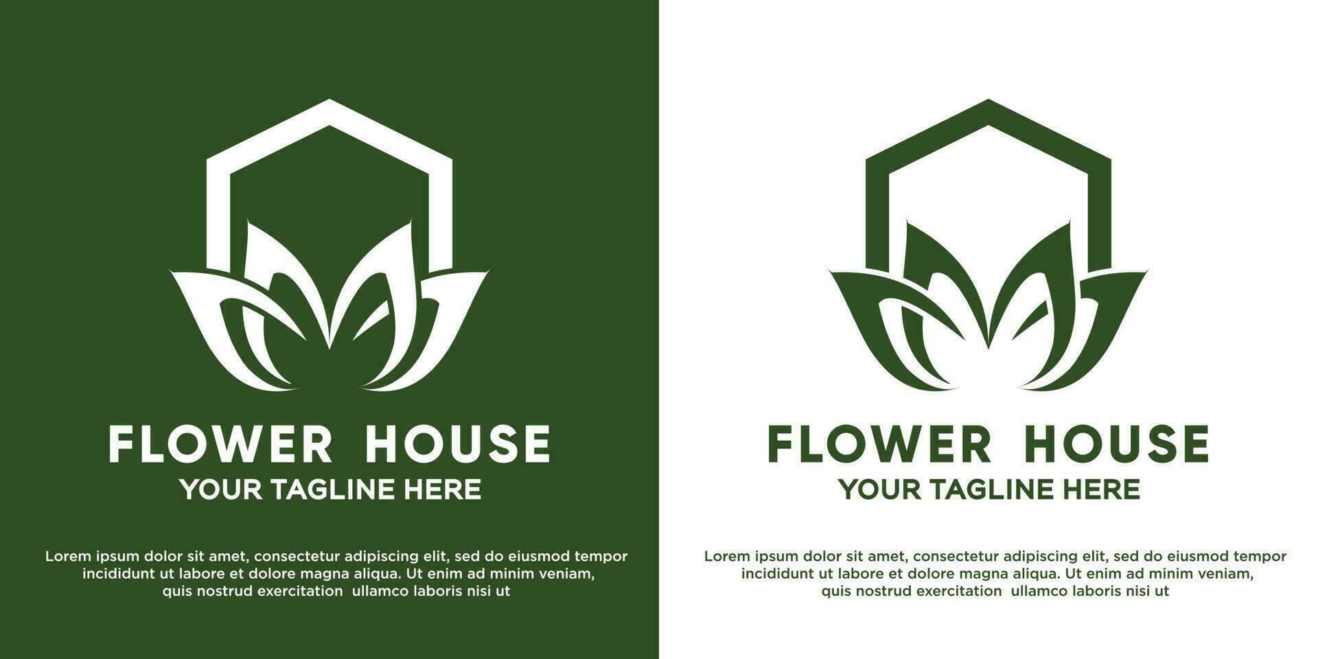 house of flower logo with house and flower design, editable vector