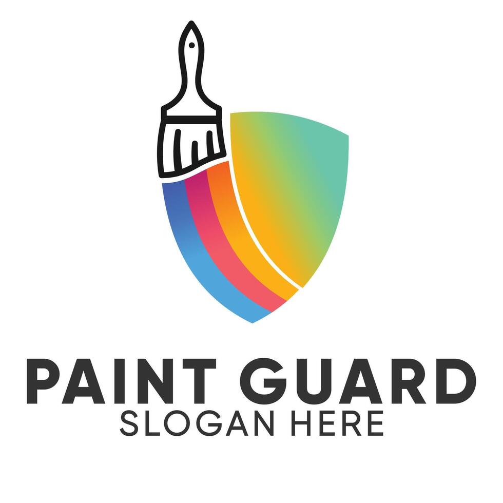 Paint logo with modern style premium and editable vector