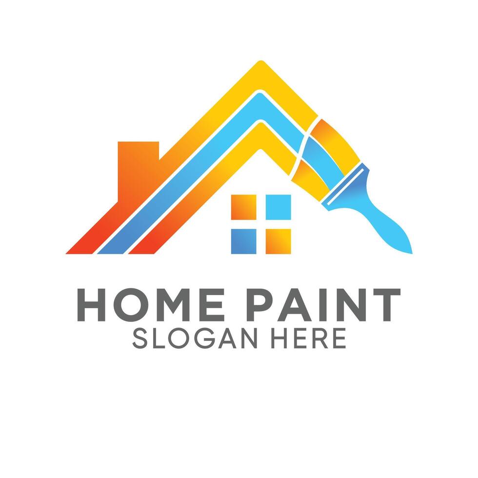 hogar pintar logo con moderno estilo prima y editable vector