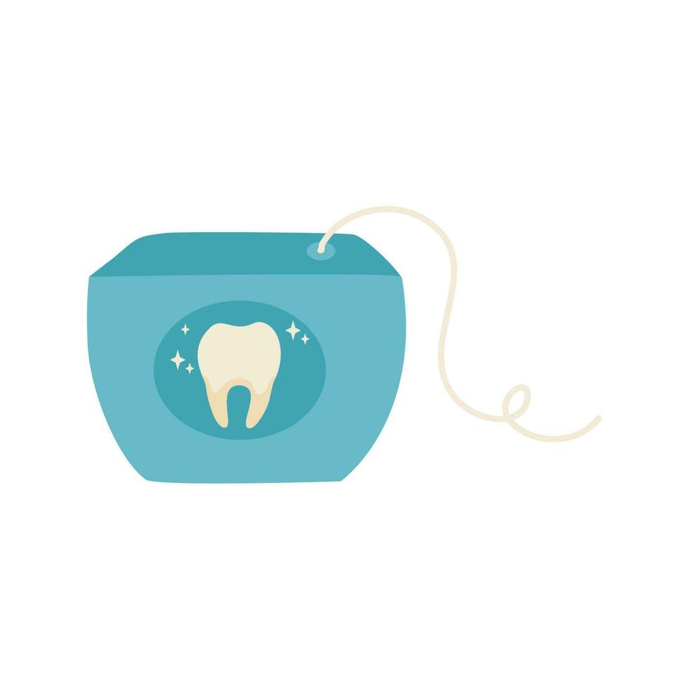 dental seda floja cuidado higiene vector