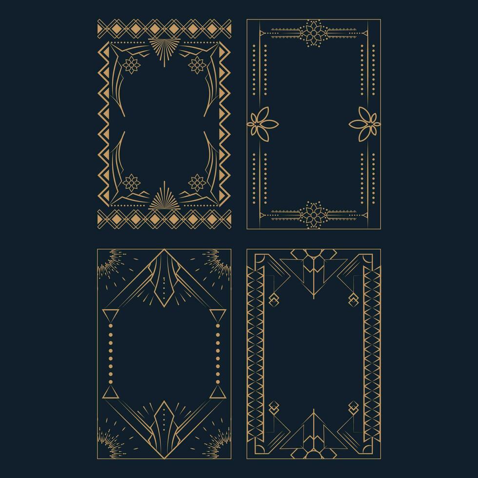 Vintage Art Deco Frames Object vector