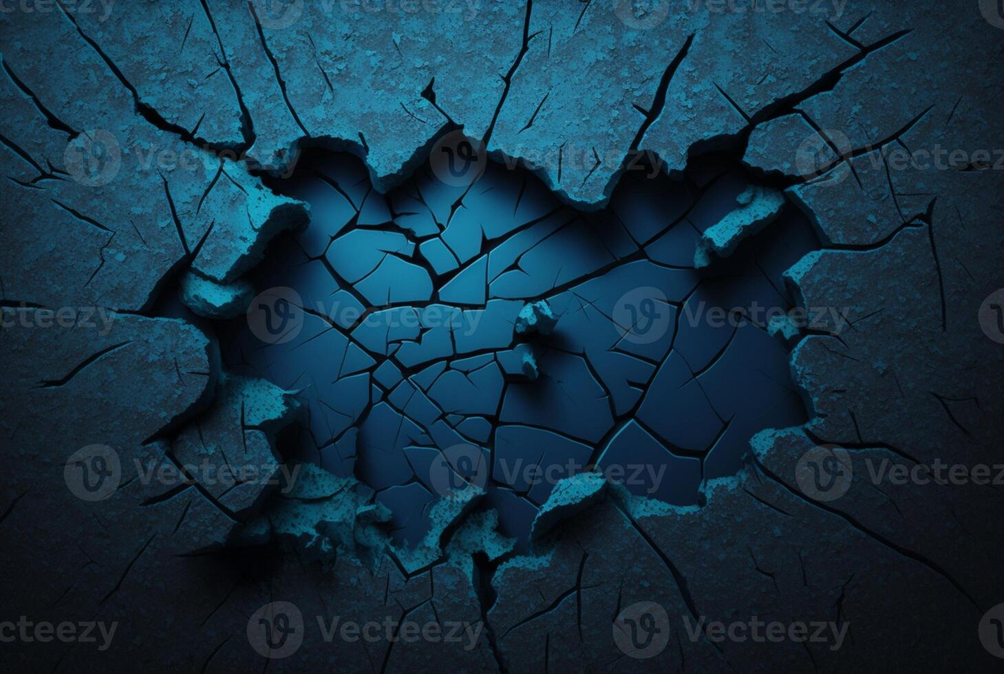 cracked dark blue cement texture background. photo