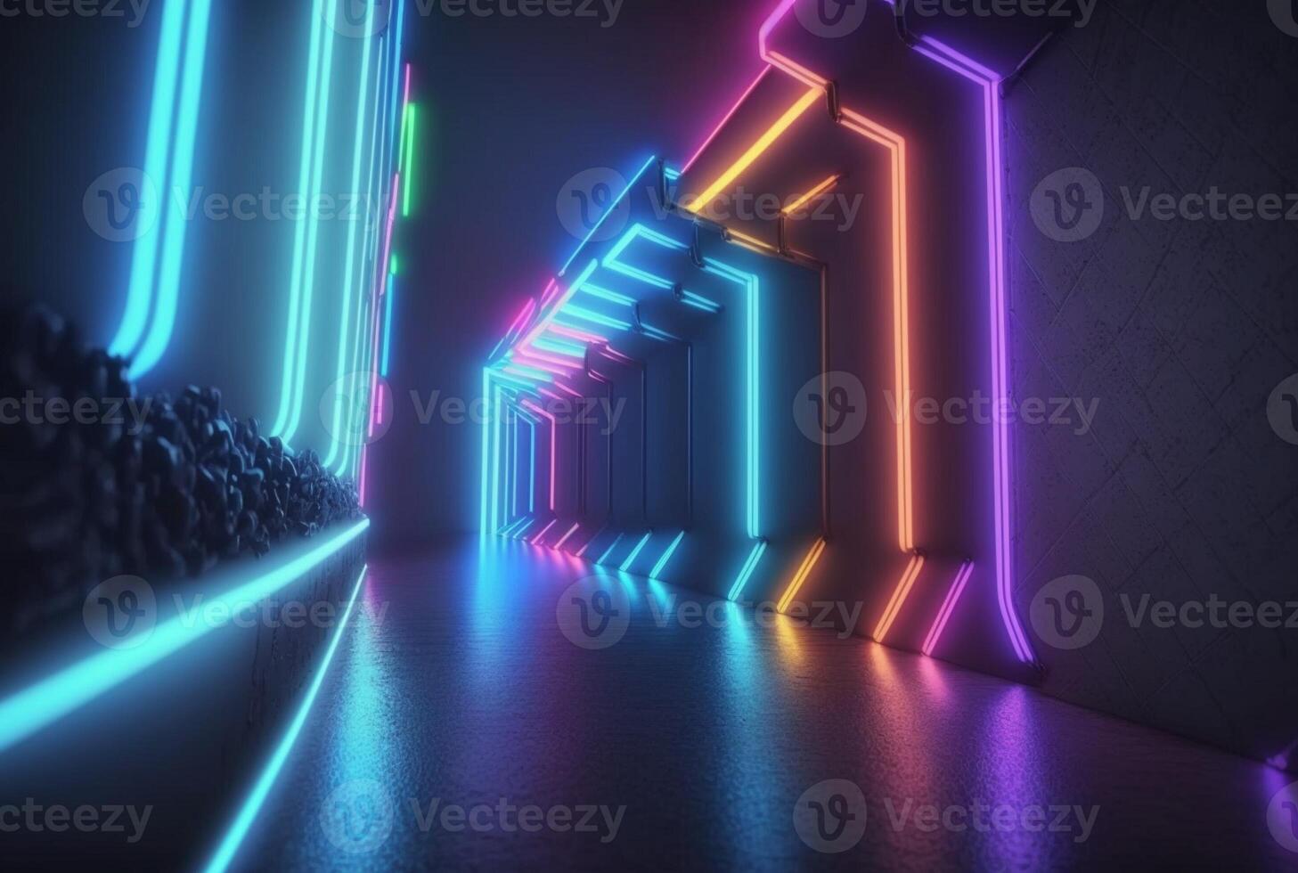 realistic background with neon light. photo