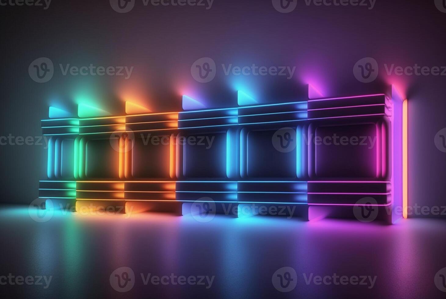 realistic background with neon light. photo