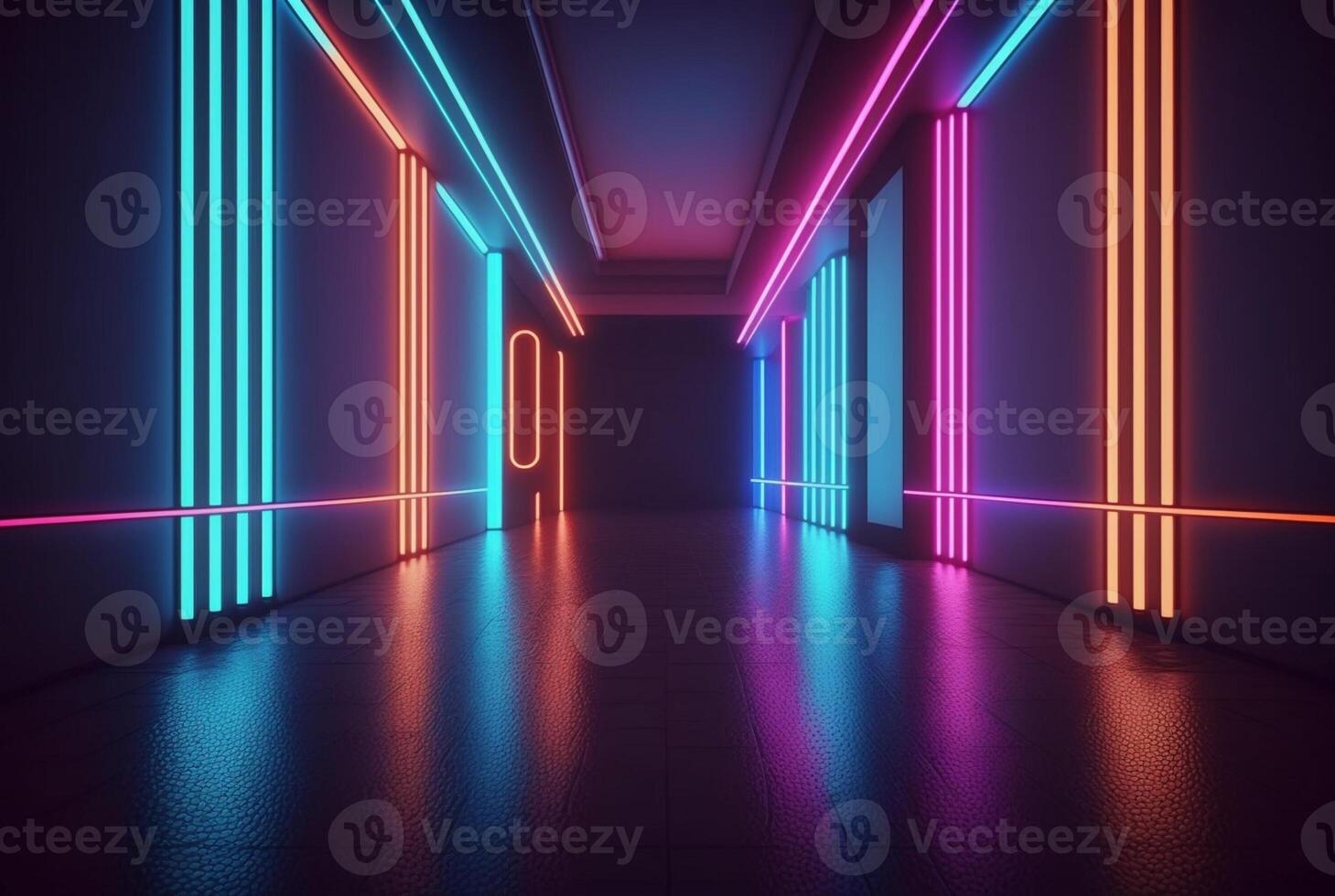 realistic background with neon light. photo
