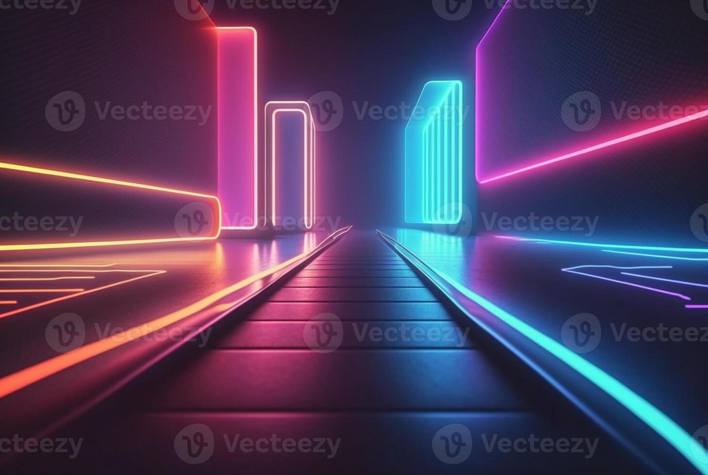 realistic background with neon light. photo