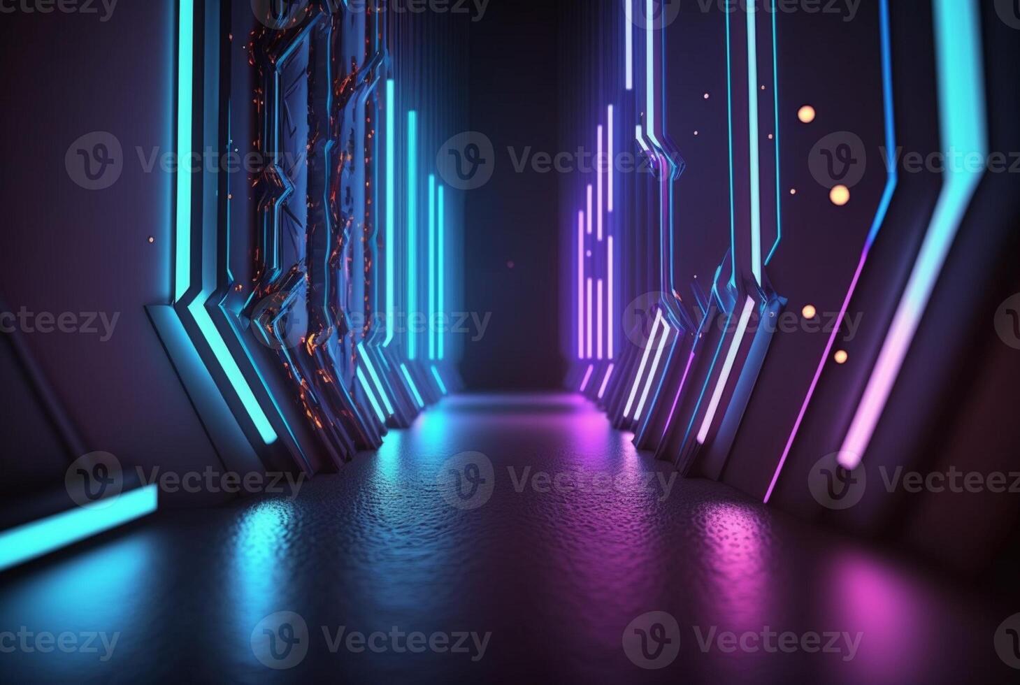 realistic background with neon light. photo