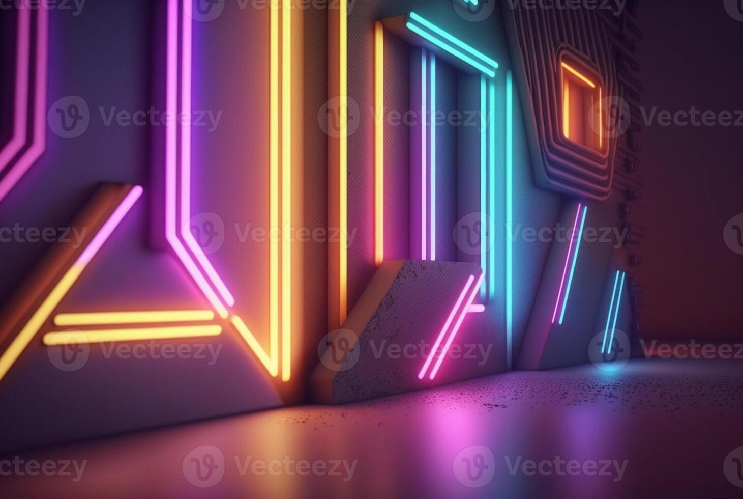 realistic background with neon light. photo