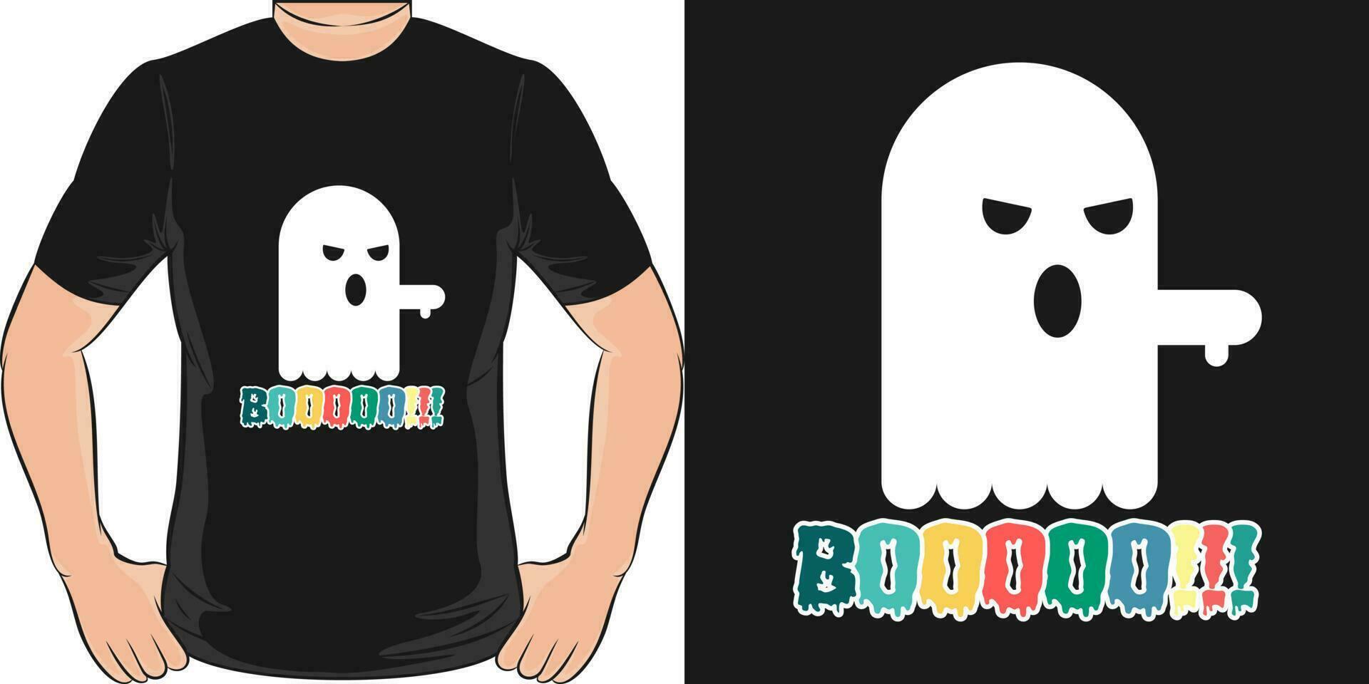 Boo, Skull and Zombie T-Shirt Design. vector