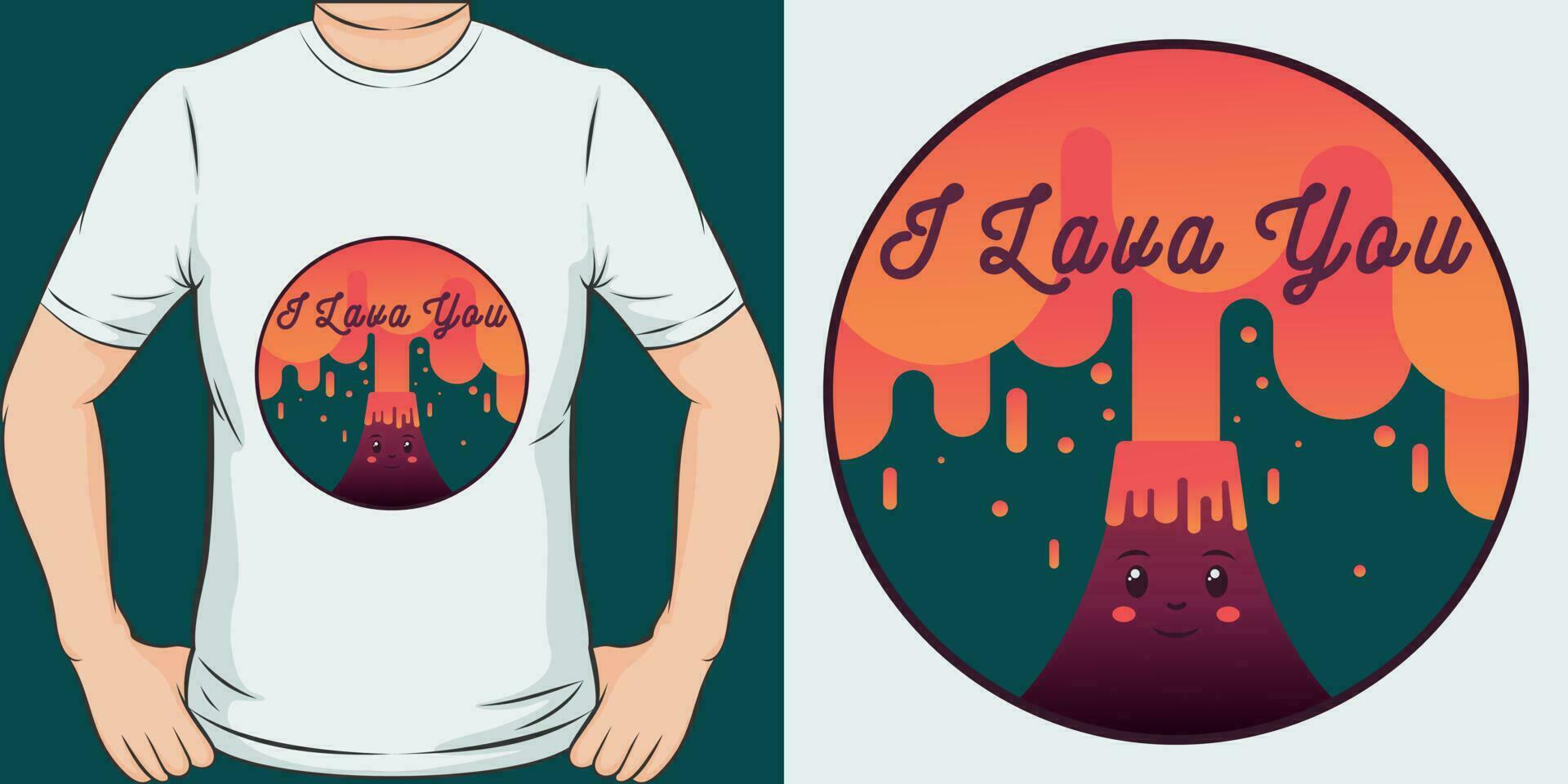I Lava You, Love Quote T-Shirt Design. vector